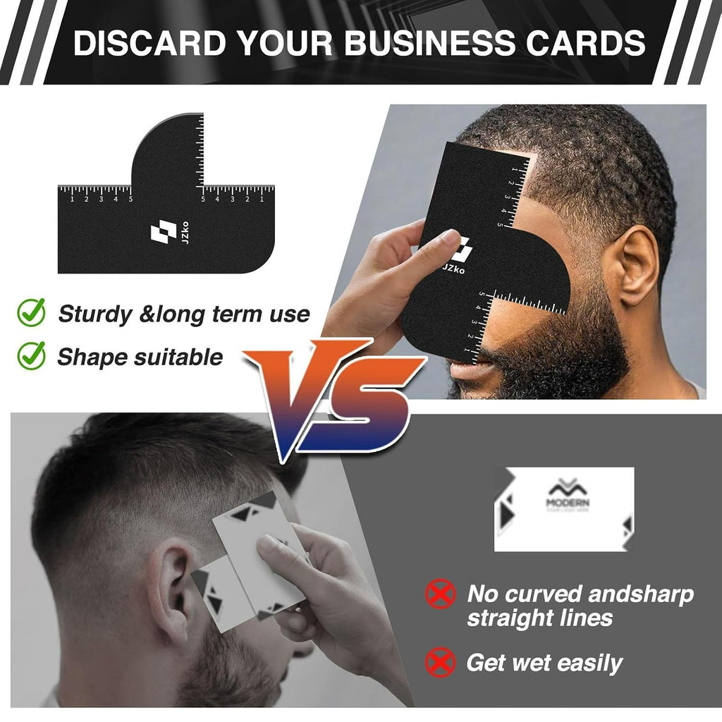 Laser-Etched Barber Enhancement Card & Comb for Precise Hairline Shaping