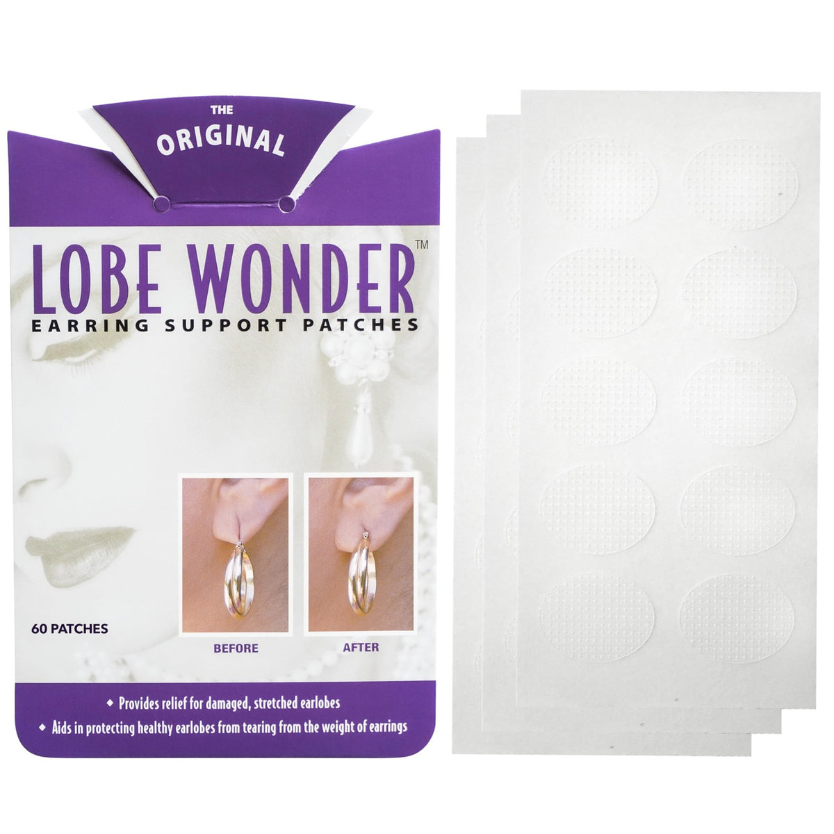 Lobe Wonder Ear Lobe Support Patch for Pierced Ears - Hypoallergenic Back Patch