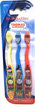 Kids Soft Toothbrush Set 3 Pack - Thomas & Friends Characters, Gentle Bristles