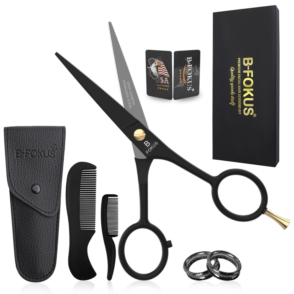 5-Inch Premium Beard Mustache Scissors - High Carbon Stainless Steel