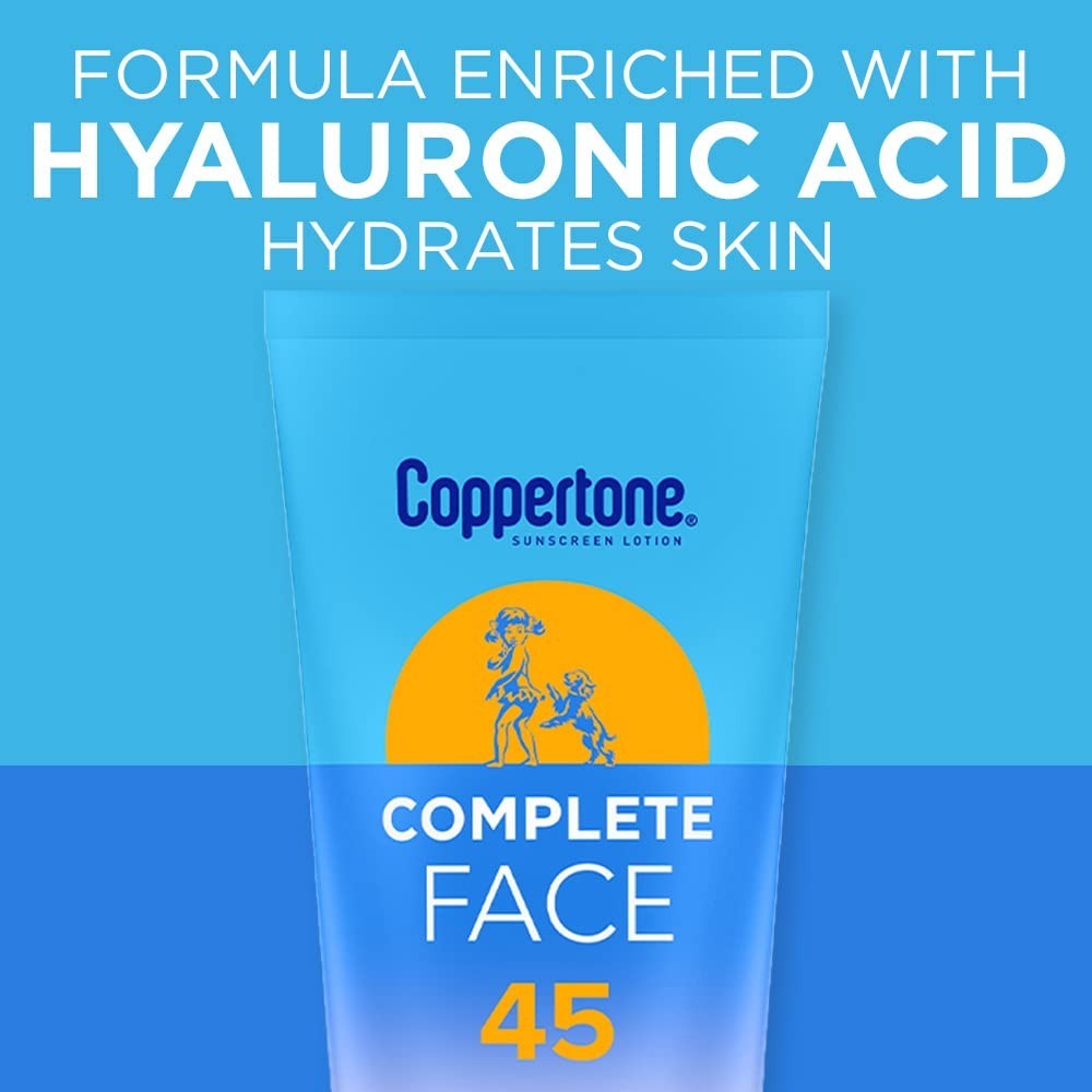 Sunscreen Lotion SPF 45 Face Sunscreen Water Resistant 2.5 oz Tube Pack of 2