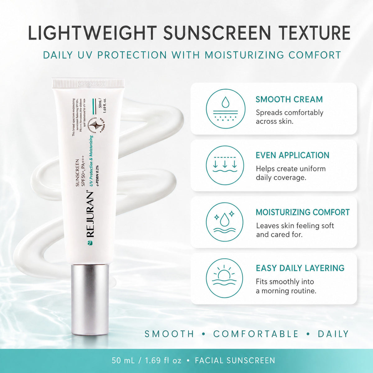 Rejuran SPF 50+ PA+++ Sun Protection Cream for Skin Regeneration & Soothing