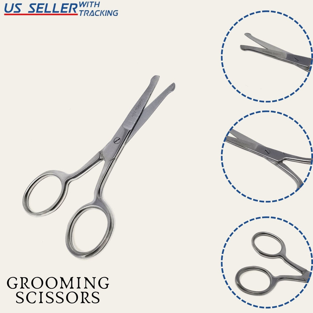 Multipurpose Mustache & Nose Hair Trimming Scissors - Precision Grooming