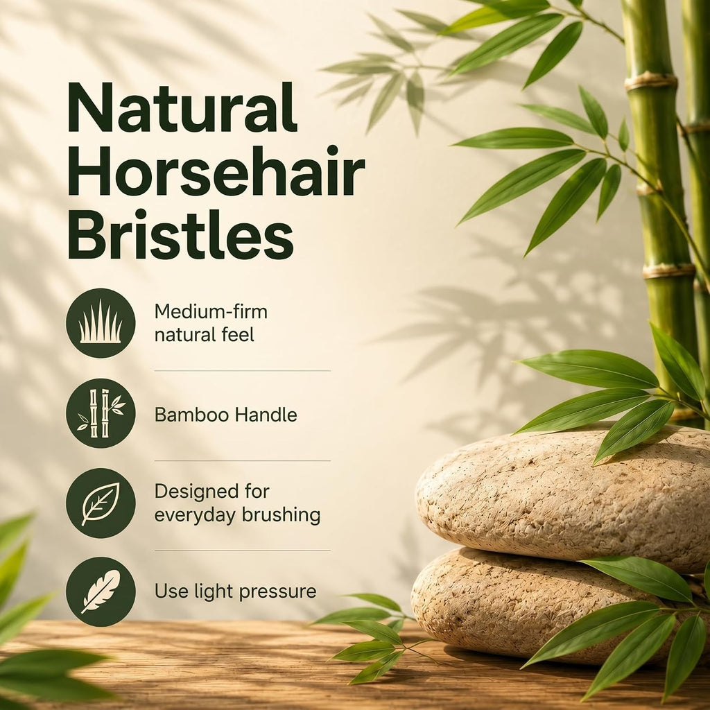 Eco-Friendly Horse Hair Bamboo Toothbrush Set of 10 - Plastic-Free Natural Oral Care