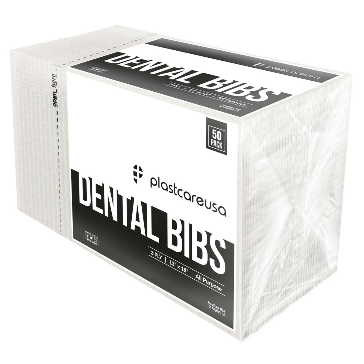 Disposable Dental Bibs - 50 White Paper Covers for Dental, Tattoo, Tray, Nail Chair & Bed