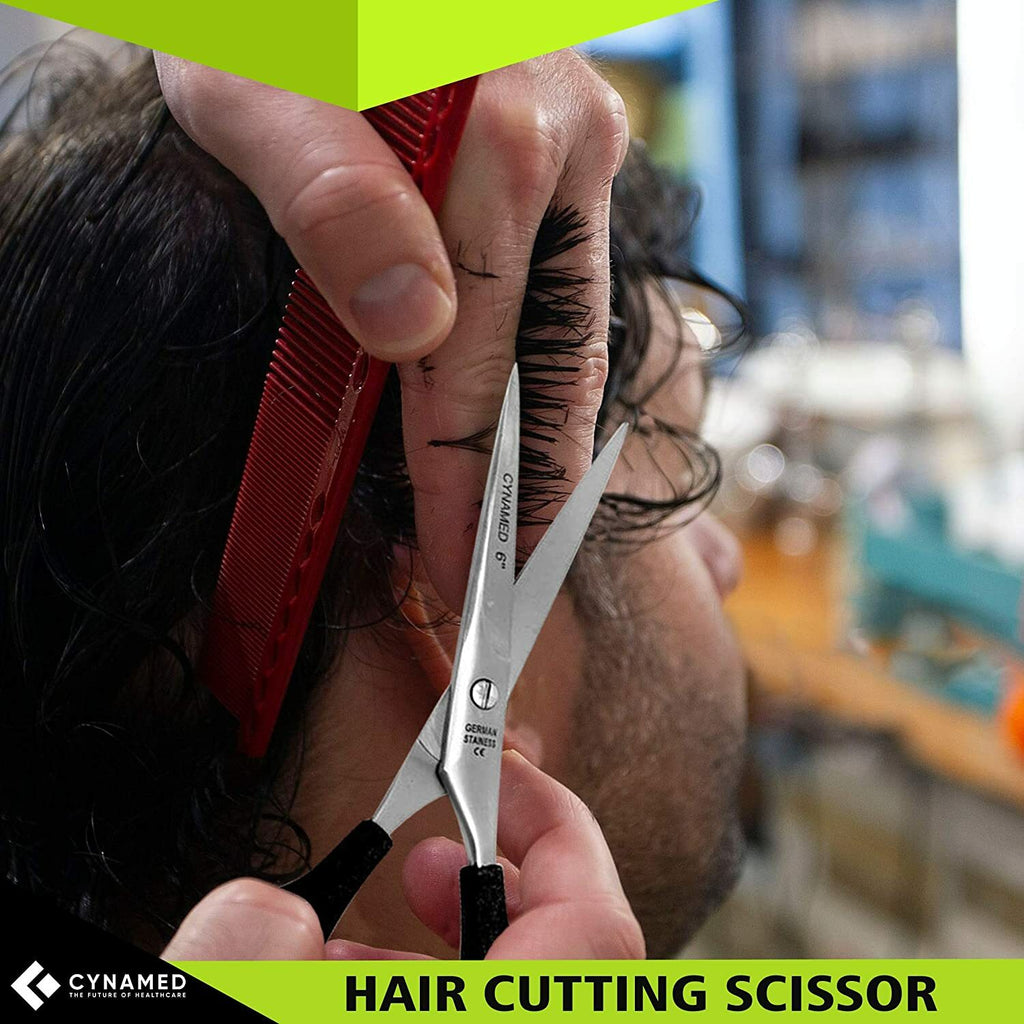 6in Professional Hair Cutting Scissors Barber Shears with Plastic Handle
