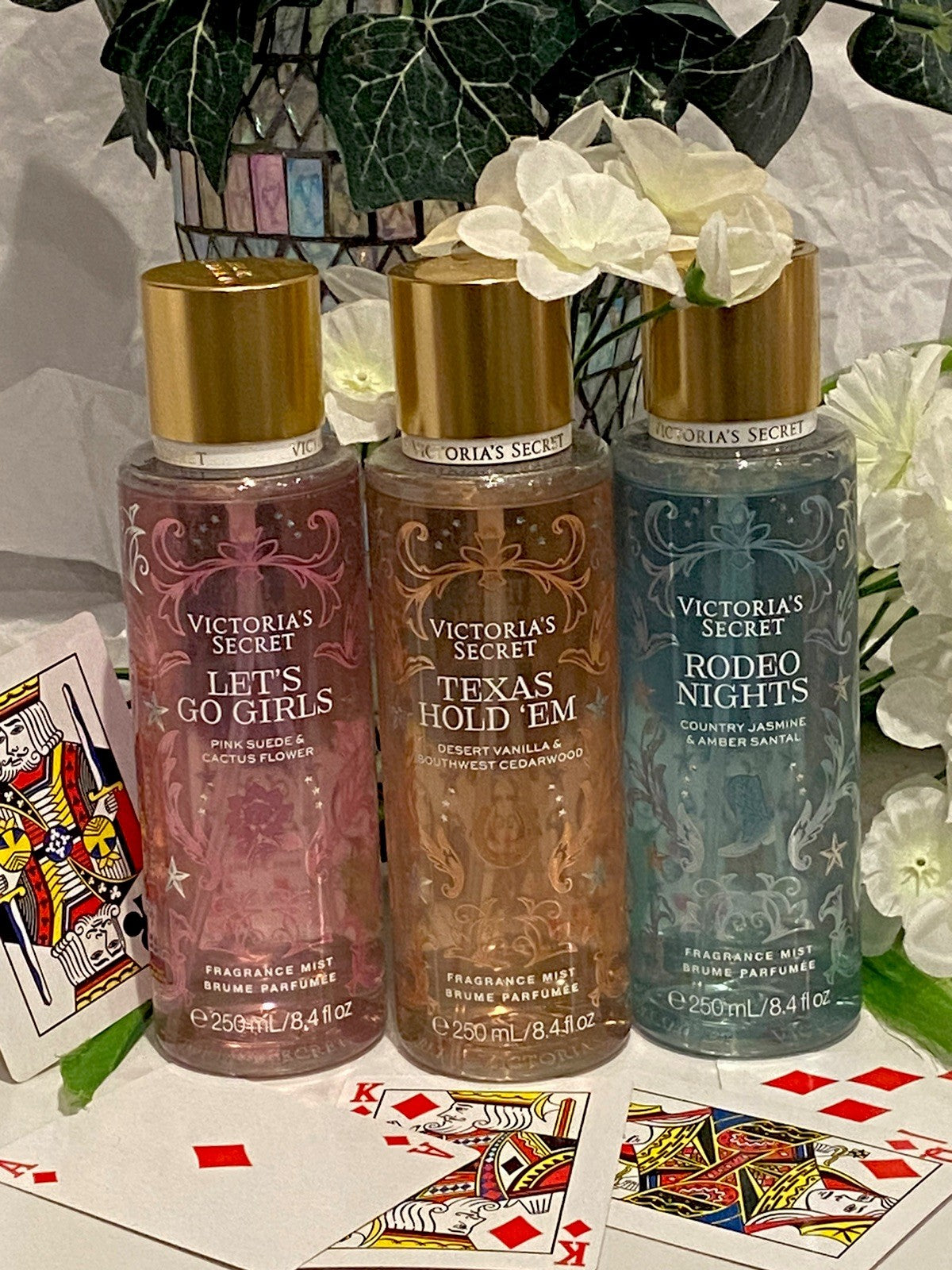 Victoria's Secret Texas Hold 'Em Collection Body Mist Set - 3 Scents, 8.4 oz Each