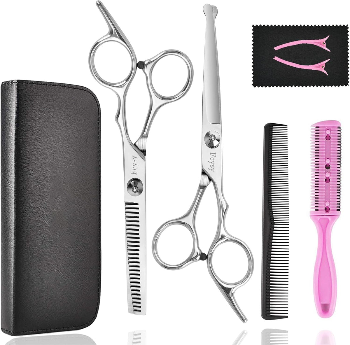 Kids Haircutting Kit with Stainless Steel Scissors & Accessories for Home Use
