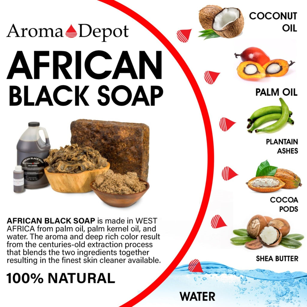 Scented Liquid African Black Soap for Face & Body - Organic & Natural