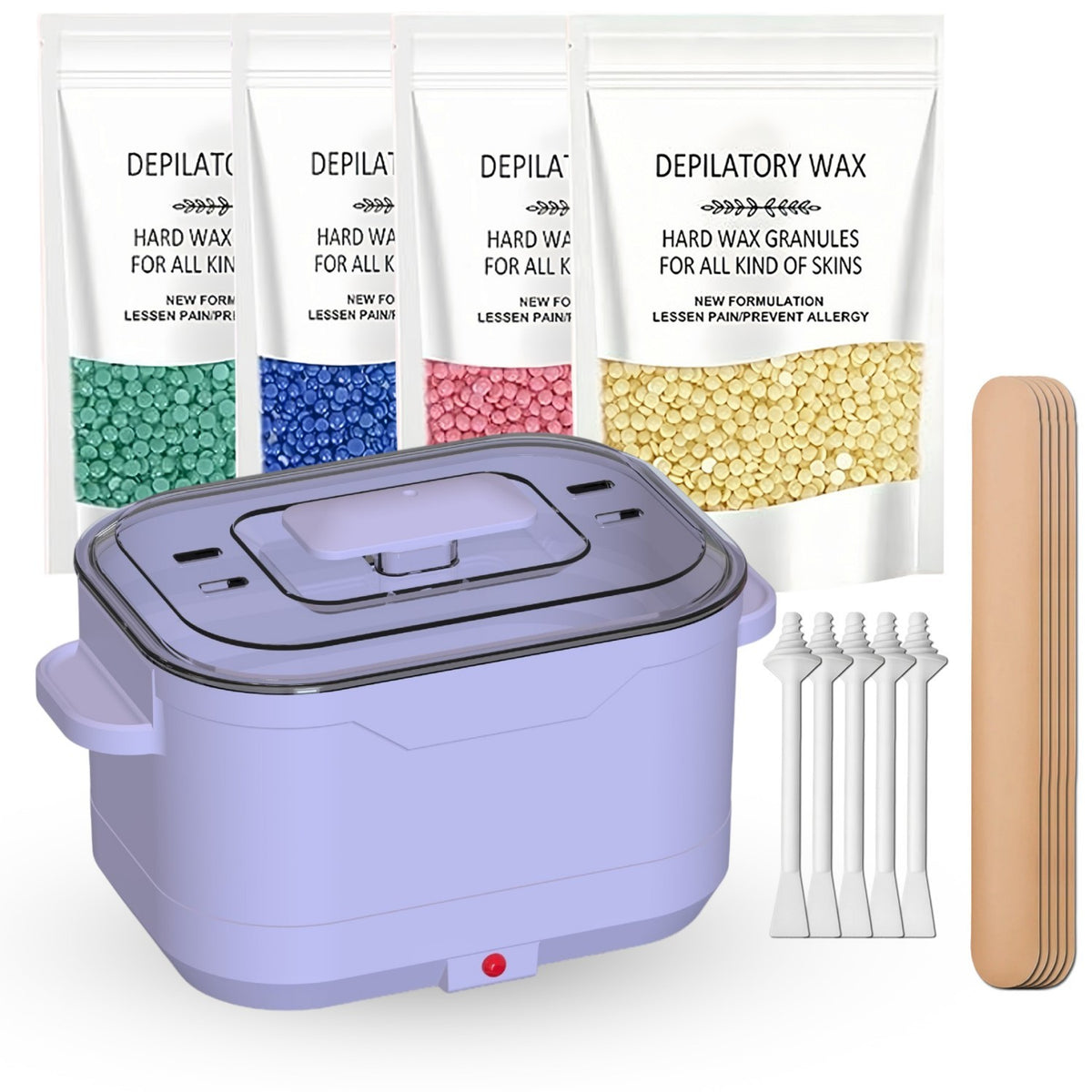 Foldable Silicone Wax Warmer Hair Removal Kit Travel Home Waxing Device 500ml