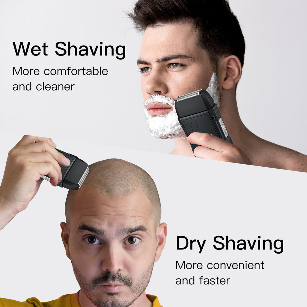 Cordless Men's Beard Trimmer with LED Display - Electric Shaver Kit