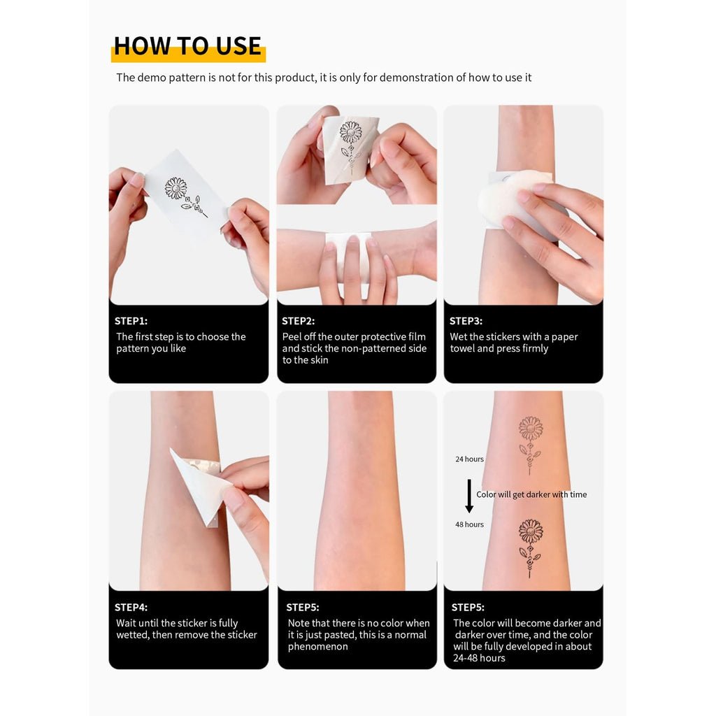 Temporary Tattoos for Adults & Kids - Small, Long-Lasting Mini Stickers (20 Sheets)
