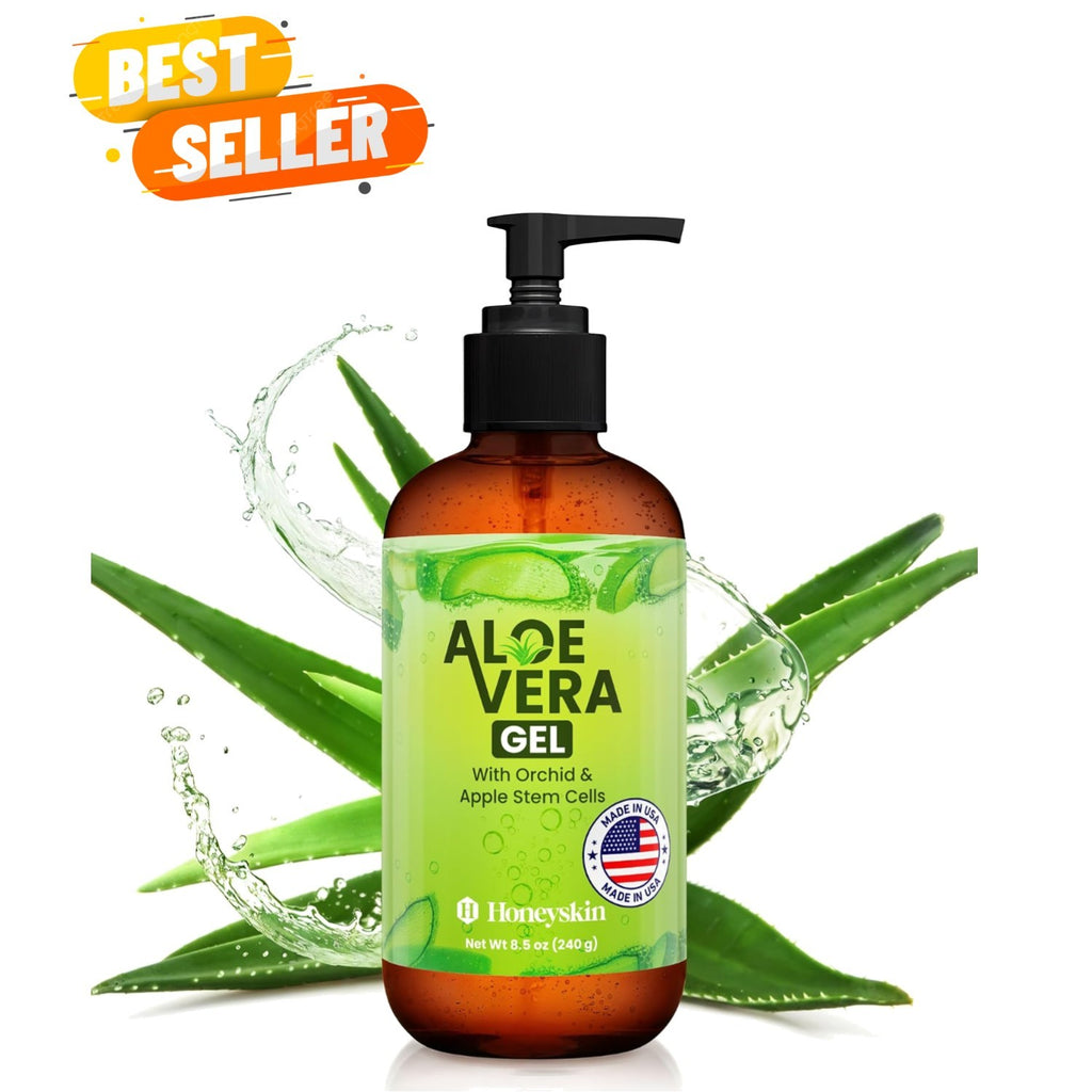 Aloe Vera Gel for Sunburn and Dry Skin - Natural Ingredients 8 Fl Oz