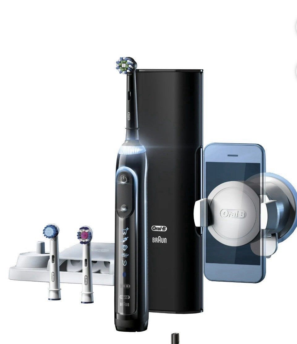 Electric Rechargeable Toothbrush with Bluetooth & 6 Modes - Black
