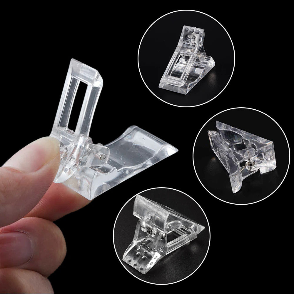 10PCS Nail Tips Clip for Gel Nail Extensions and Shaping - Manicure Clamp Set