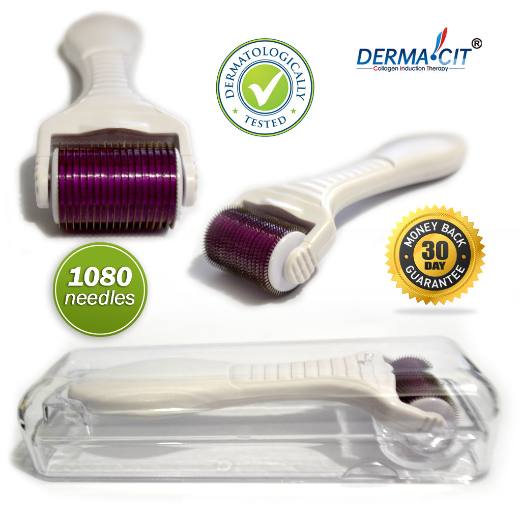 Micro Needle Skin Roller for Cellulite Wrinkles & Body Care - Titanium, 0.5mm-2.0mm