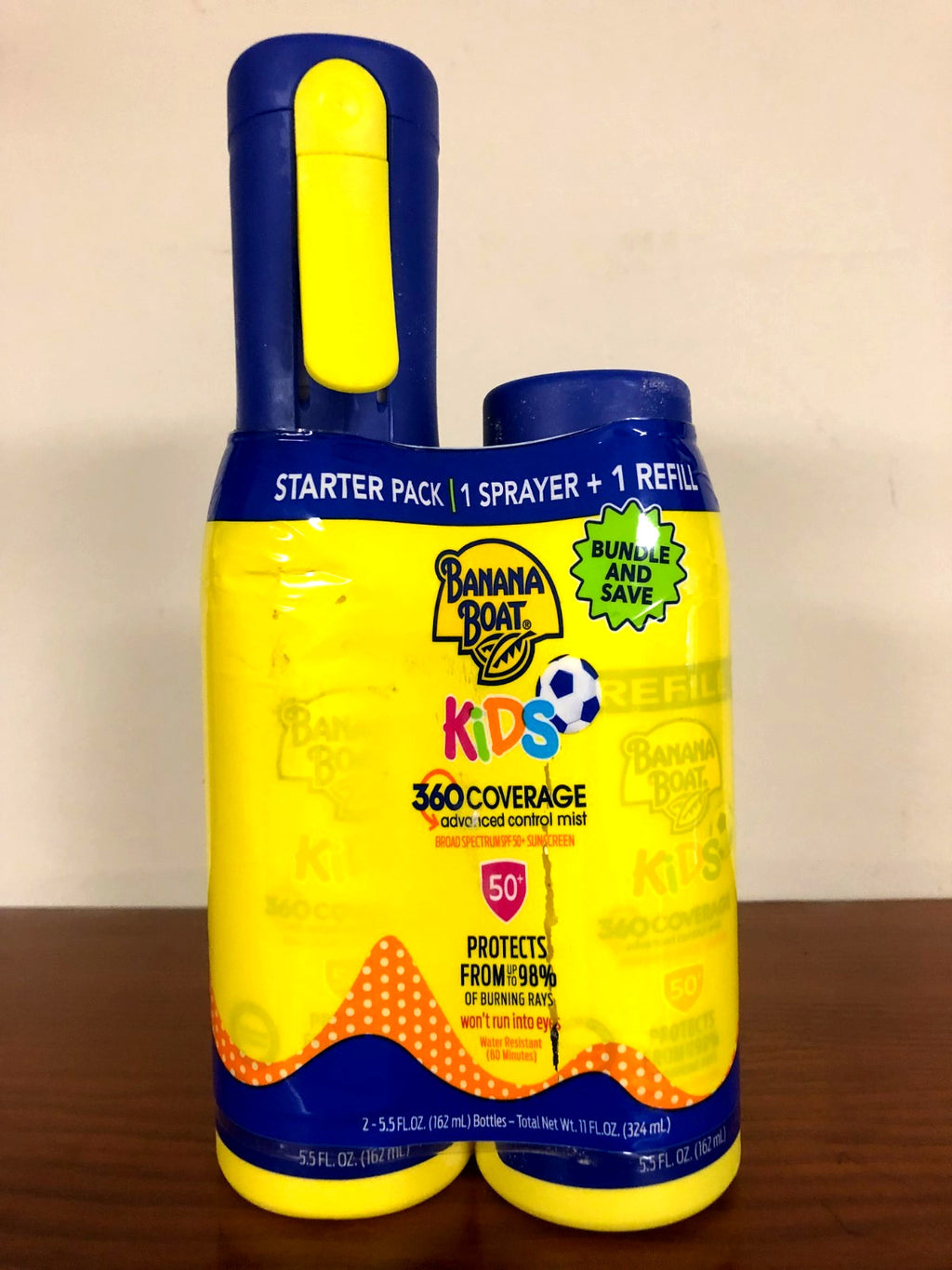 Kids SPF 50 Spray Sunscreen Refillable Pack with Dual Sprayer