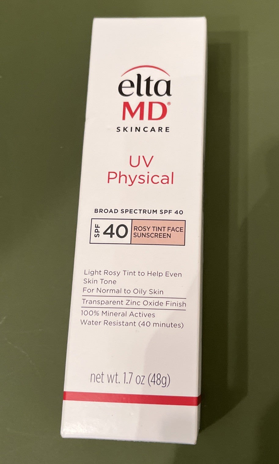 SPF 40 Physical Sunscreen with Rosy Tint for Face - 1.7oz
