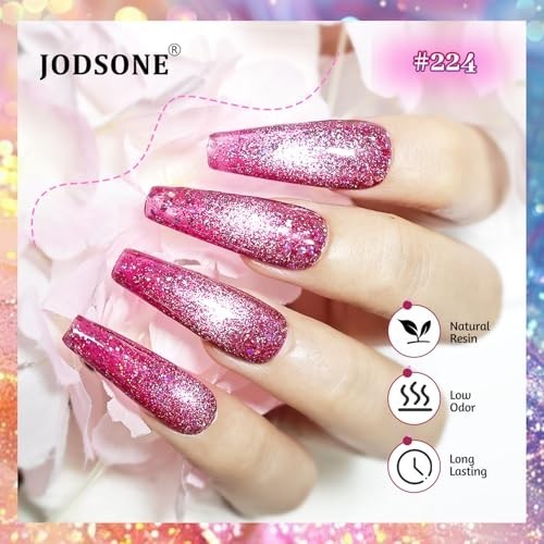 Holographic Cat Eye Gel Nail Polish Set with Base & Top Coat - 10 Colors
