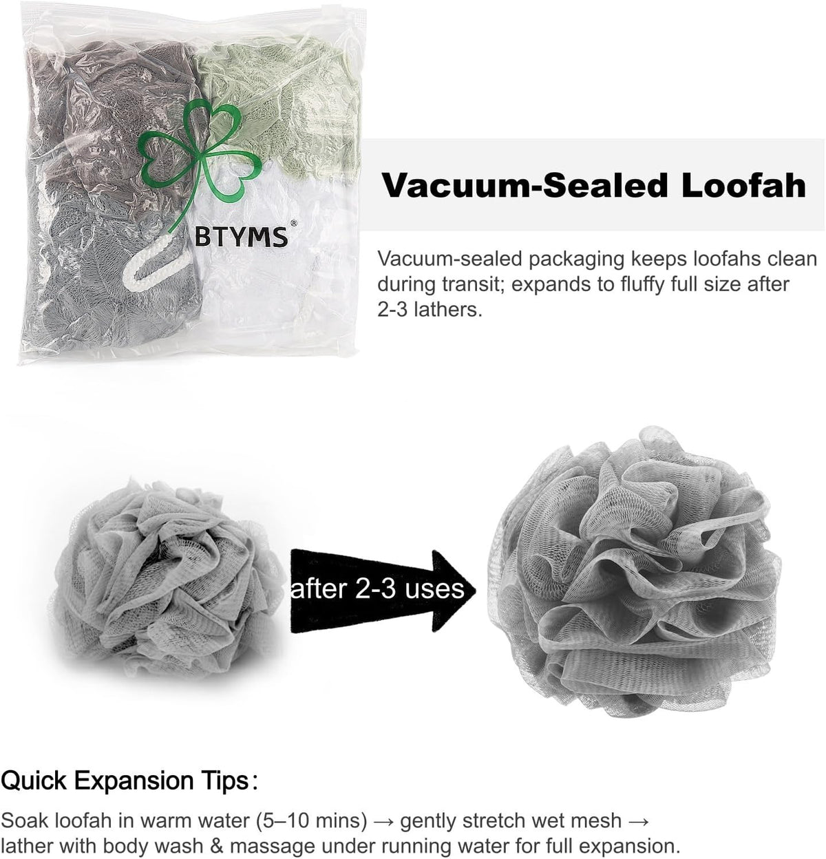 8Pcs Small Travel-Size Loofah Bath Sponges Mesh Pouf Exfoliating Shower Puff