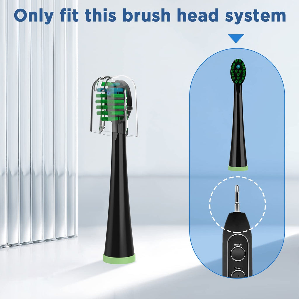 Replacement Toothbrush Heads for All Models - Pack of 5 Black