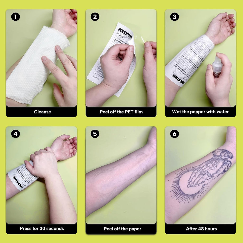 Custom Name & Date Script Tattoo Alphabet – Waterproof Temporary Tattoos (A-Z, 0-9)