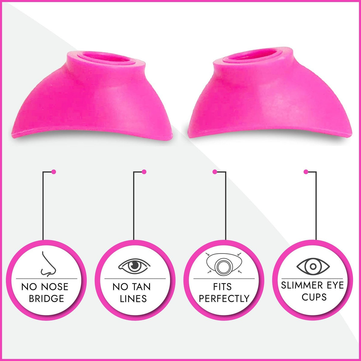 Pink UV Eye Protection Goggles for Tanning Beds - Slim, Strapless, FDA Compliant