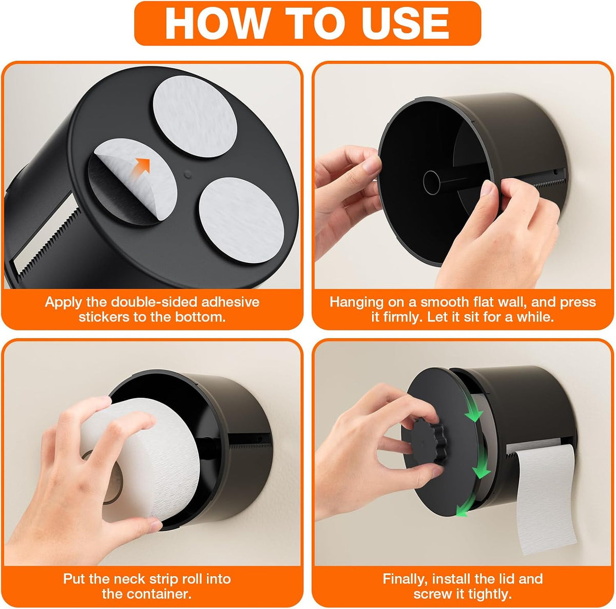 Wall-Mount Barber Neck Strip Dispenser with 100 Capacity for Salon & Home Use