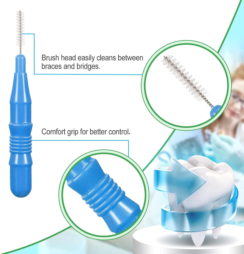 50 Pack Dental Interdental Floss Brush Picks for Teeth Cleaning