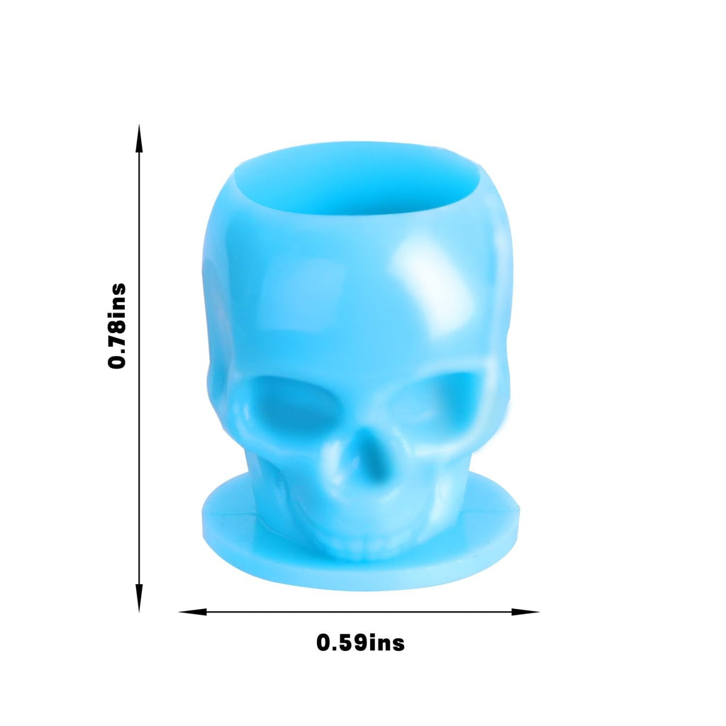 Disposable Tattoo Ink Cups 200pcs Skull Small Blue – Hygienic Ink Caps