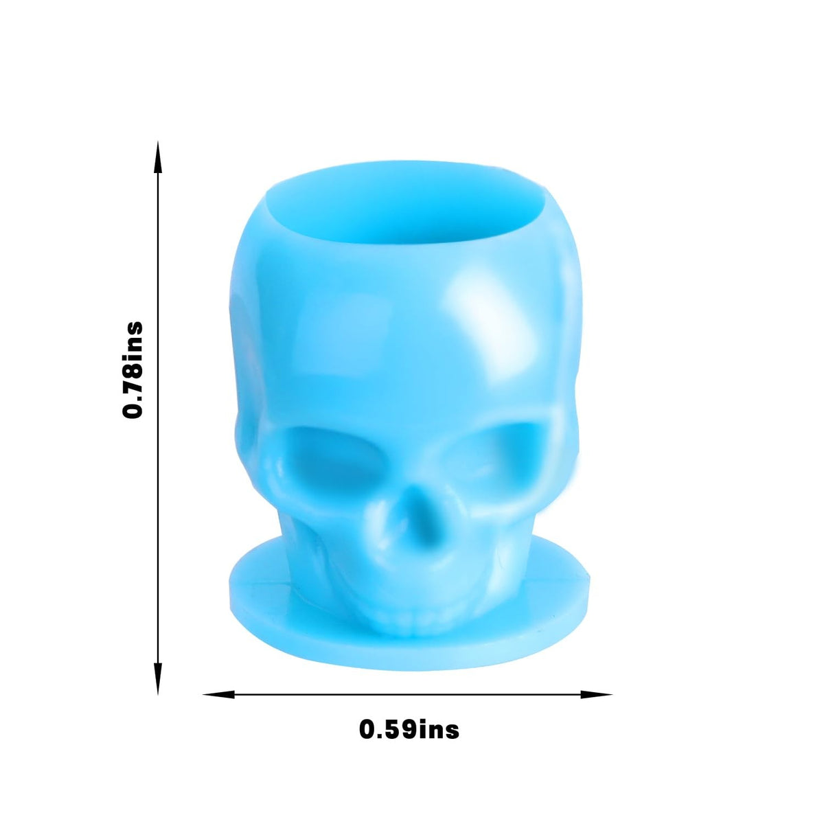 Disposable Tattoo Ink Cups 200pcs Skull Small Blue – Hygienic Ink Caps