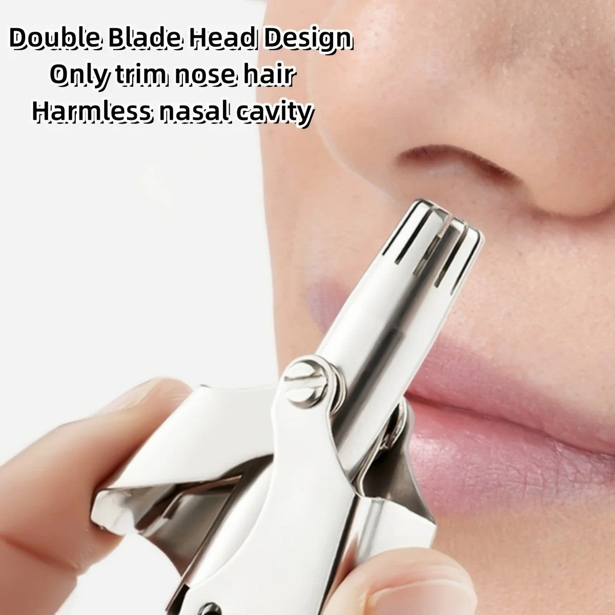 Waterproof Stainless Steel Nose & Ear Hair Trimmer - No Battery Needed