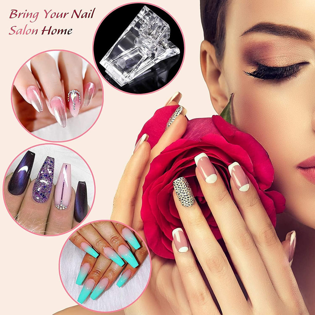 10PCS Nail Tips Clip for Gel Nail Extensions and Shaping - Manicure Clamp Set