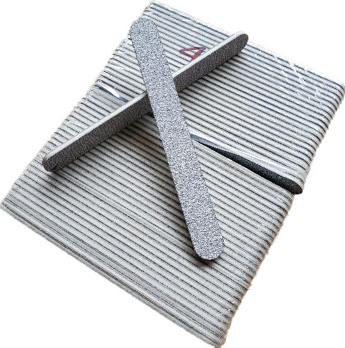 50pcs Professional Acrylic Nail Files 80/80 Grit Zebra Nail Buffers 7 Inch