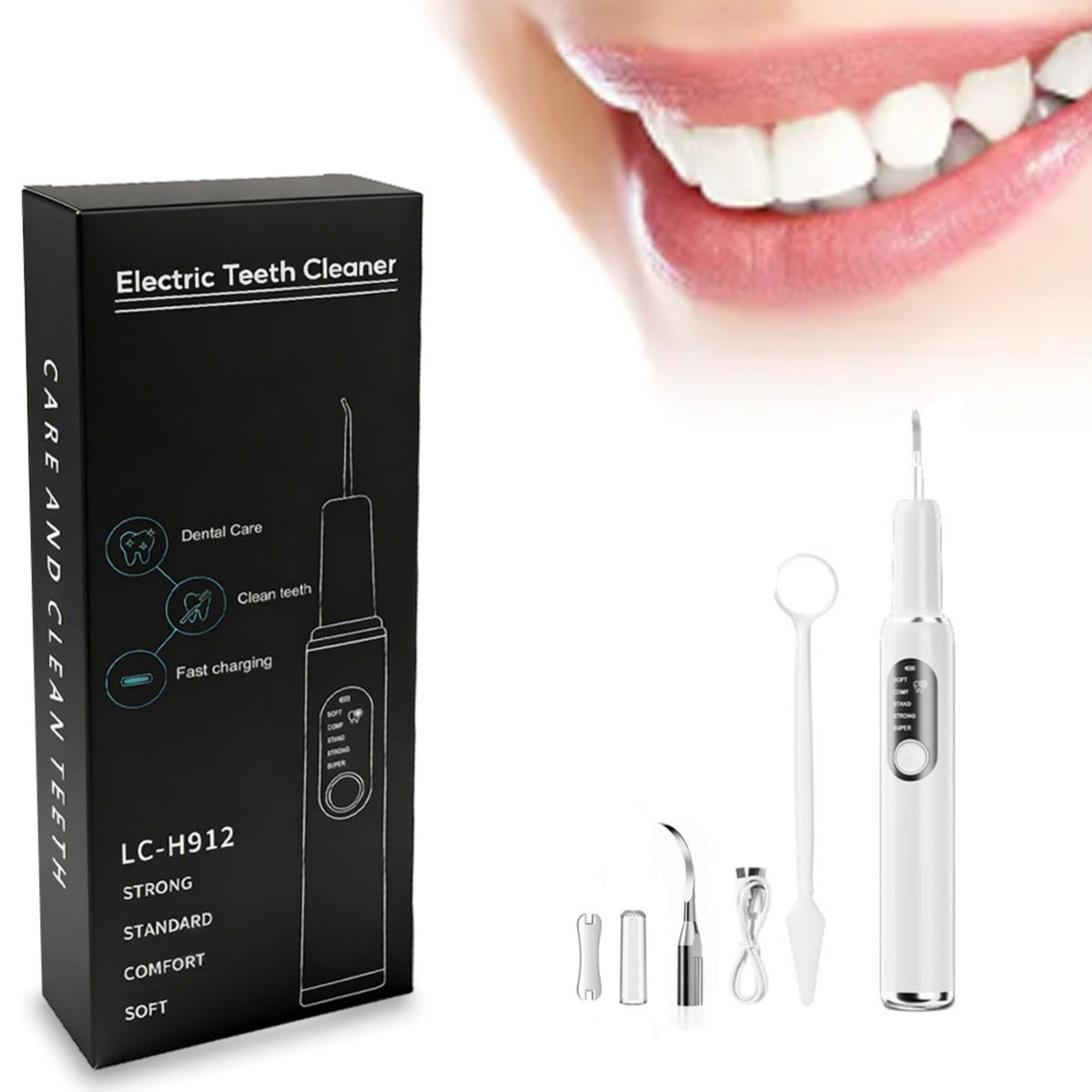 Ultrasonic Electric Tooth Cleaner Tartar & Plaque Remover Dental Scaler Kit