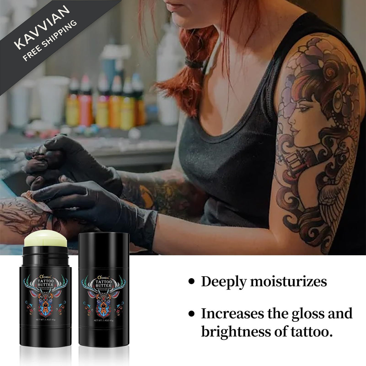 Tattoo Aftercare Butter Balm Natural Organic 1.4oz — Healing Moisturizer for New & Old Tattoos