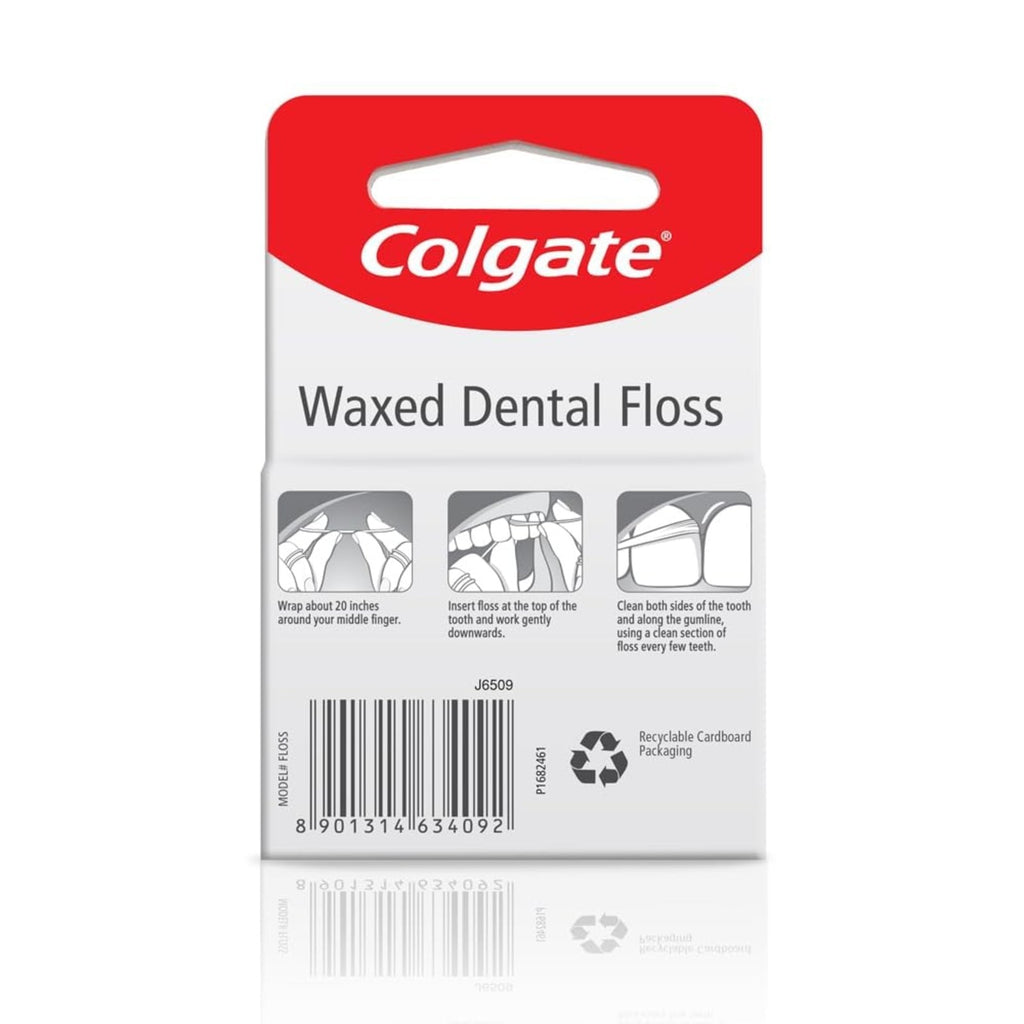 Colgate Charcoal Mint Dental Floss 2 Pack Waxed Nylon Dispenser for Oral Hygiene