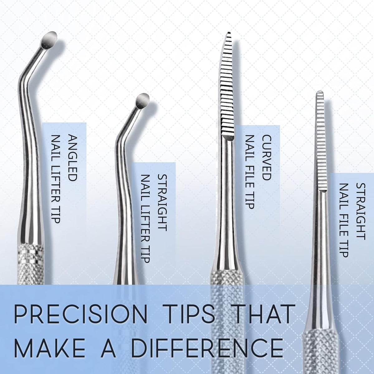 3 Pack Ingrown Toenail File & Lifter Set - Stainless Steel Pedicure Tools