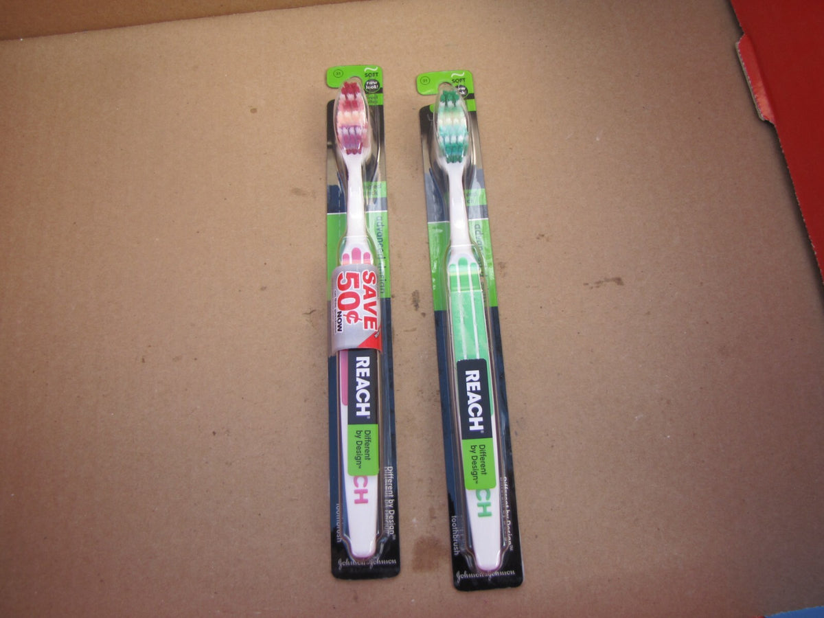 2 Pack Soft Head Toothbrushes for Sensitive Teeth - Reach Advanced Design