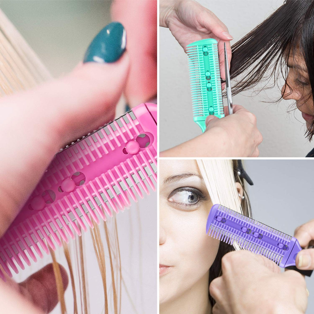 Hair Cutting Comb Set with Double-Edge Thinning and Cutting Combs