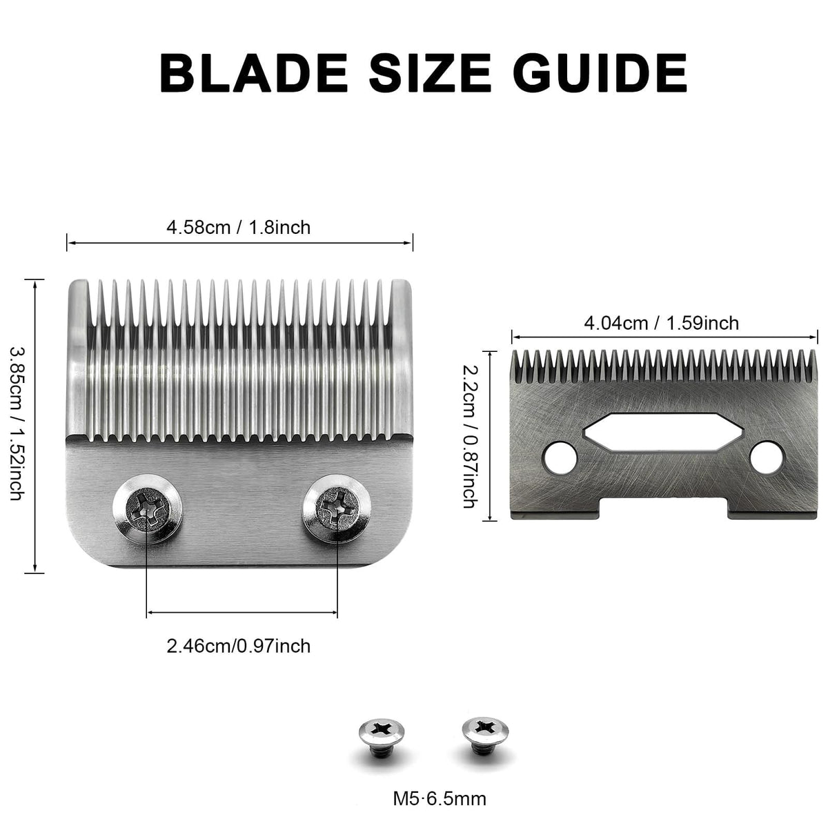 Replacement Blade for Wahl Clippers 2-Hole Silver Carbon Steel Precision Trimmer Part