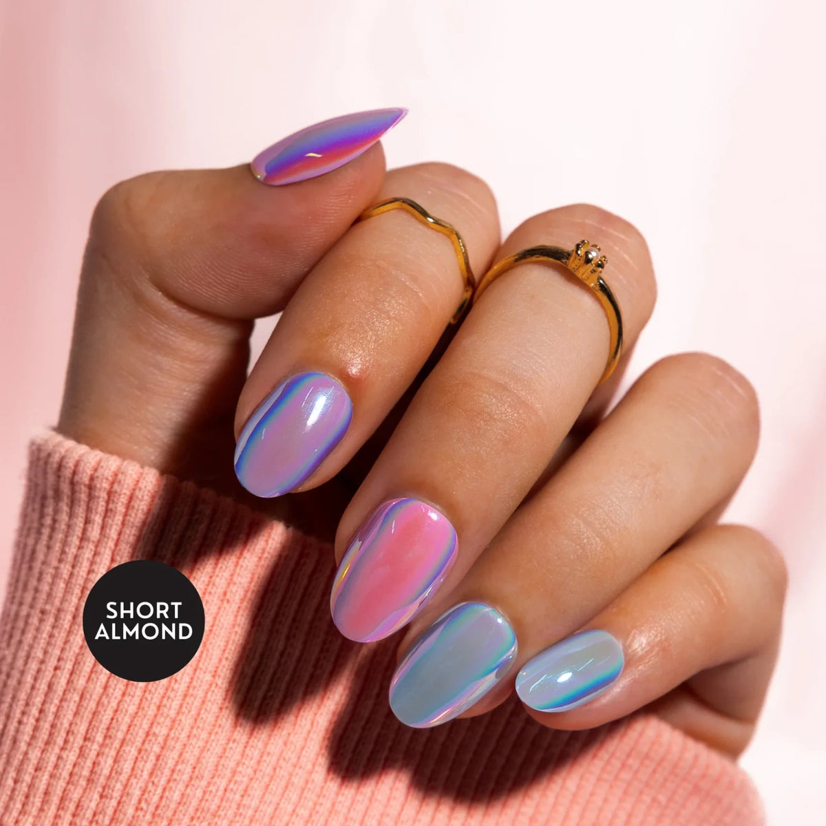 Press-On Nails Pack - Short Almond Fake Nail Set for DIY Manicure