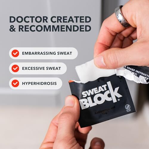 Clinical Strength Underarm Antiperspirant Wipes for Excessive Sweating – 10 Wipes