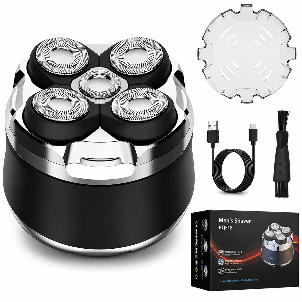 Cordless Head Shaver Waterproof Rechargeable Electric Razor for Men