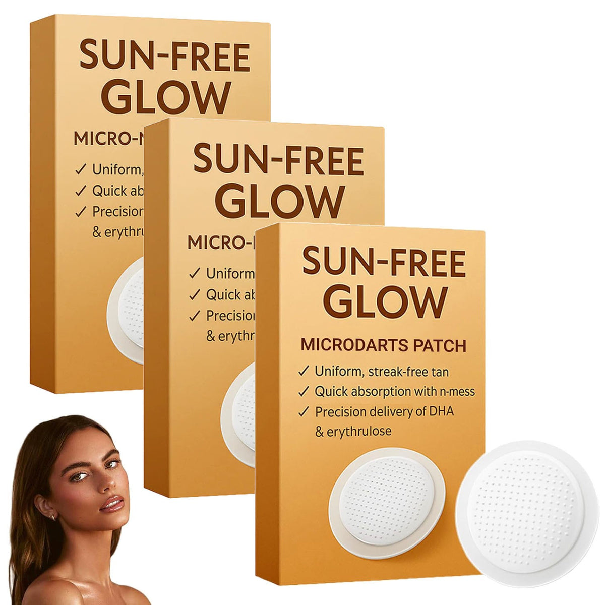 Sun Free Glow Patches for Natural Tan - 10, 20, 30 Pack Options