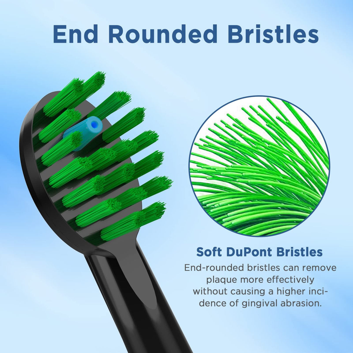 Replacement Toothbrush Heads for All Models - Pack of 5 Black