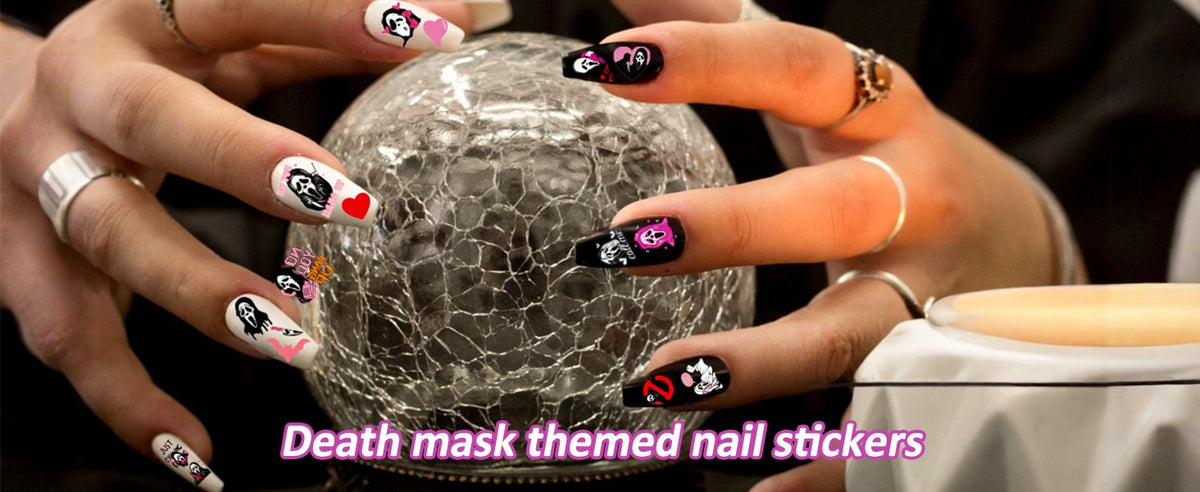 Halloween Ghost Nail Stickers - Self-Adhesive Nail Art Decals for Spooky Manicures