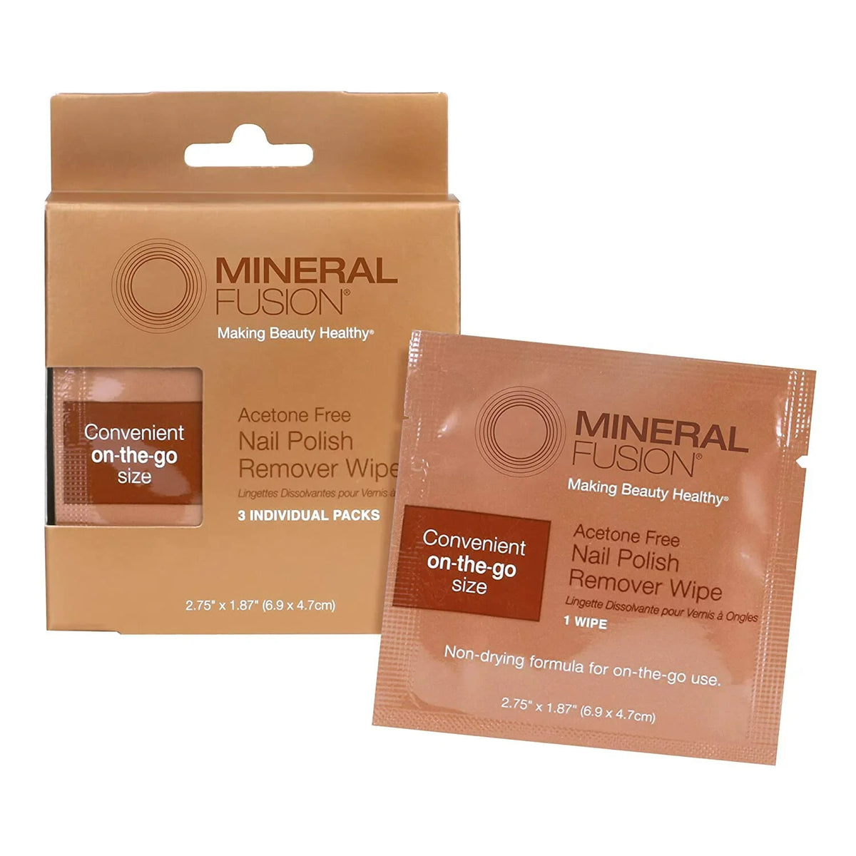 Mineral Fusion Gel Nail Polish Remover Wipes - Acetone-Free, Gentle, 3 Pack