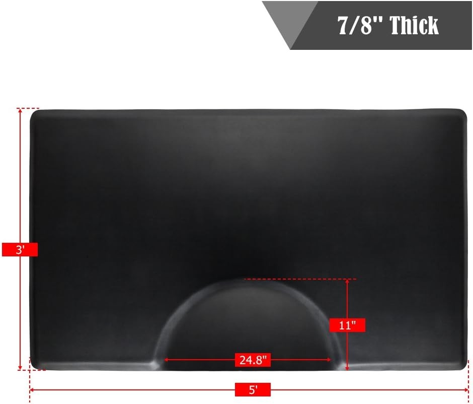 Salon Anti Fatigue Mat 3ft x 5ft x 7/8inch Non-Slip Cushion for Hair Stylist