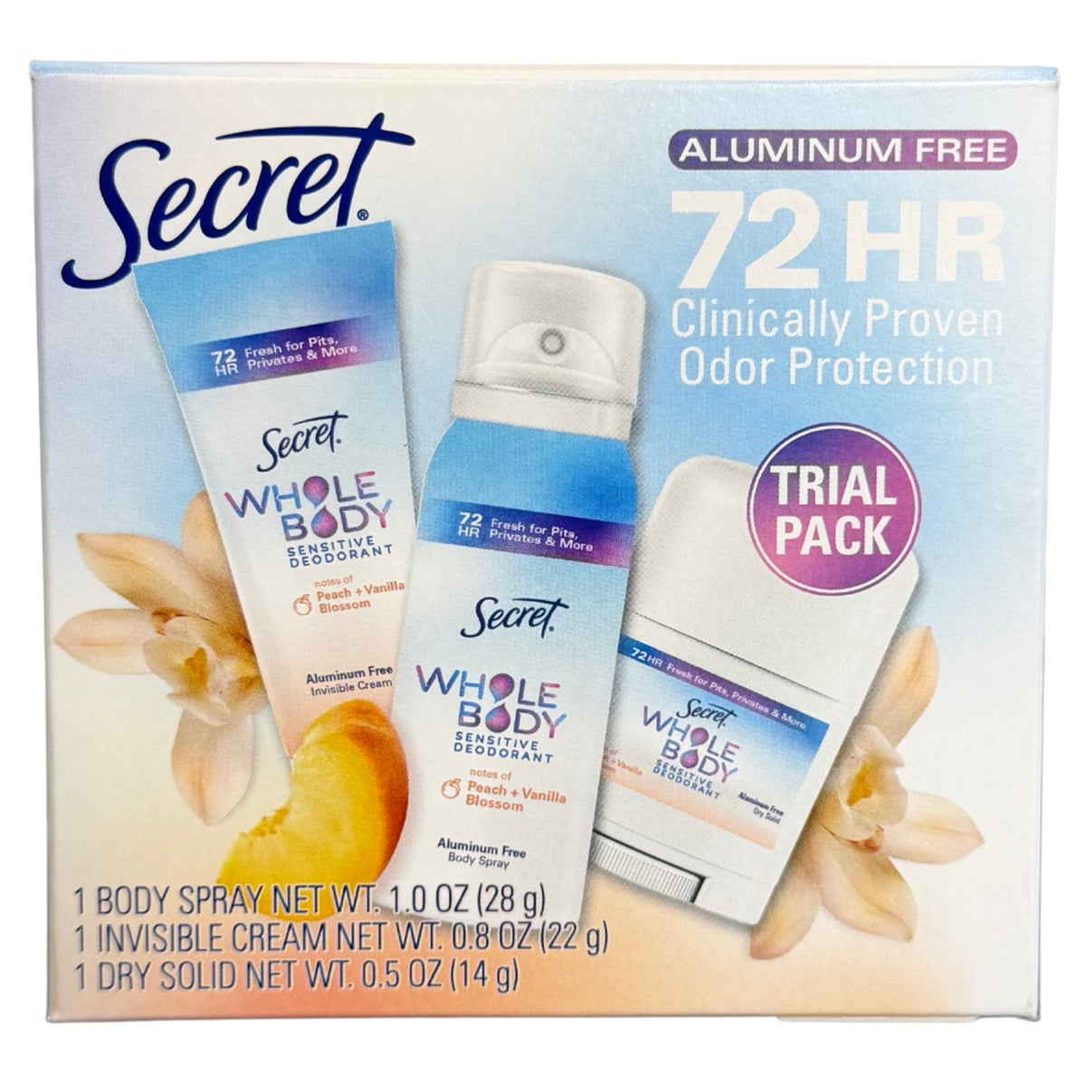 Travel Size Deodorant Set Peach & Vanilla Blossom 3-Pack - Sensitive Skin